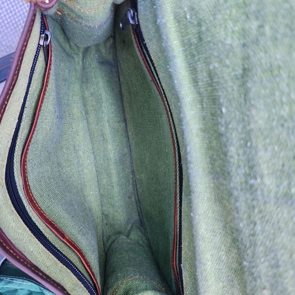 Vintage Messenger Bag Leather Brown Medium Lined Satchel Pockets Shoulder Strap - Picture 5 of 13